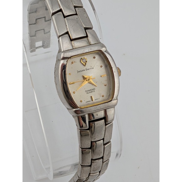 Jaclyn Smith Accessories - Jaclyn Smith Diamond Quartz Watch Women 20mm Case Silver 6.75" Band- New Battery